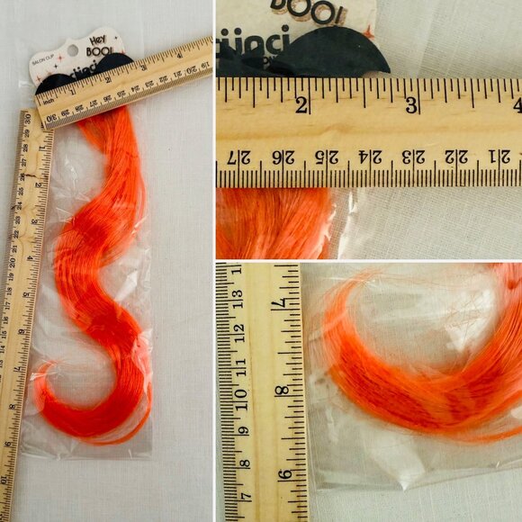 Scunci Hey Boo Salon Clip Halloween Hair Extension 9 Inches Orange Bat Design - Picture 7 of 11